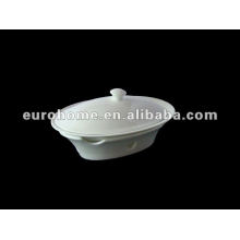 airline & garden crockery ceramic small oval tureens with lid and oven stand -eurohome AL 093